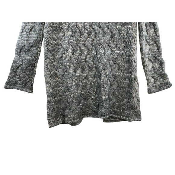 Gemelli Cable Knit Open Front Cardigan Sweater S/P Grey Acrylic & Mohair Blend M - Picture 10 of 12